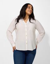 Bluse - Brusttasche - wei&szlig;