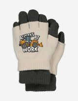 Handschuhe - Print - dunkelgrau