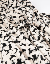 Blusenkleid - Allover-Muster - weiß