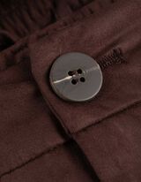 spodnie - Imitacja zamszu - ciemny brazowy