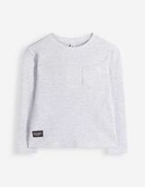 Langarmshirt - Waffelstruktur - Hellgrau