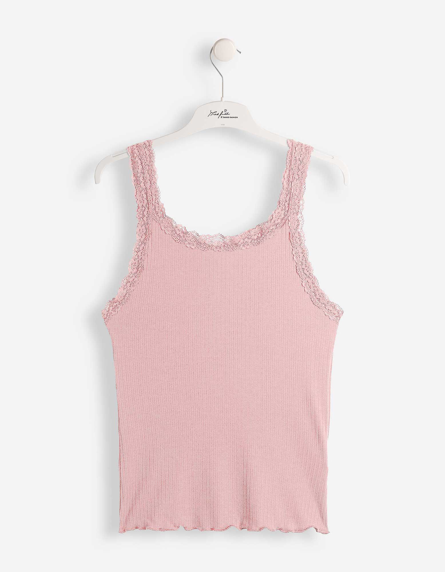 Tanktop - Met kant - Paars