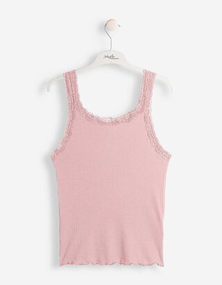 Tanktop - Met kant - Paars
