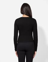 Majica dolg rokav - Vsebnost modala - crna