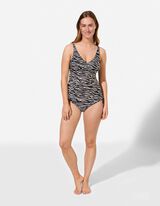 Tankini - motif z&egrave;bre - noir