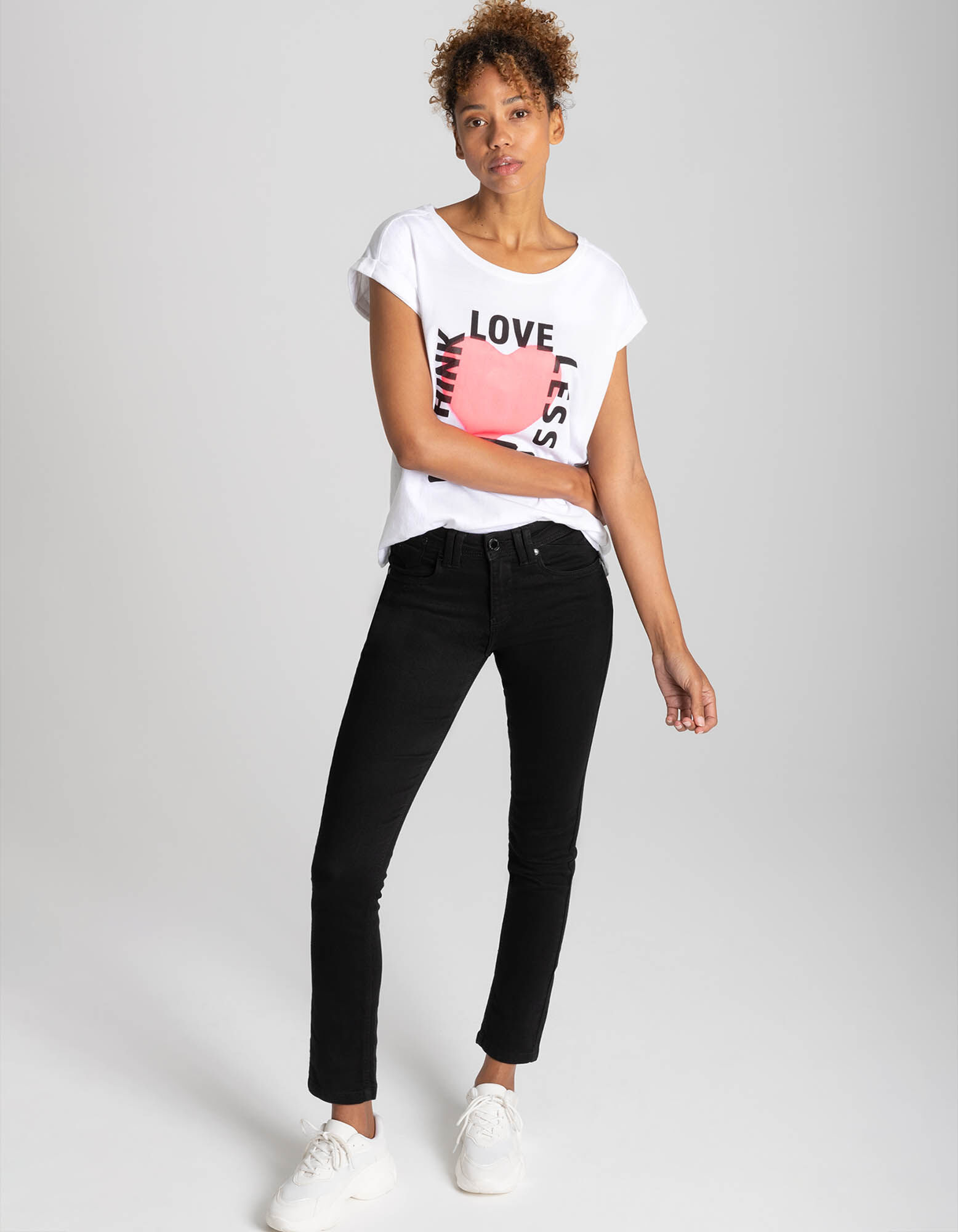 T-shirt - Message imprim&eacute; - blanc
