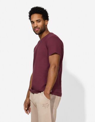 T-Shirt - einfarbig - dunkelrot