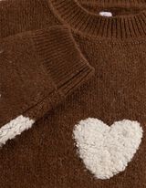 Pullover - Herzen - Braun