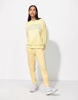 Trikotažinis megztinis - Užrašai - sviesiai geltonas