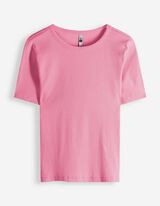 T-Shirt - Rippenstruktur - pink