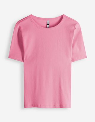 T-Shirt - Rippenstruktur - pink