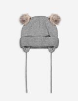 Bommelm&uuml;tze - Fleecefutter - dunkelgrau