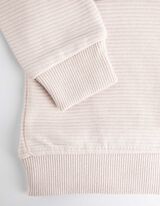 Trikotažinis megztinis - Priekinė spauda - smelio spalvos