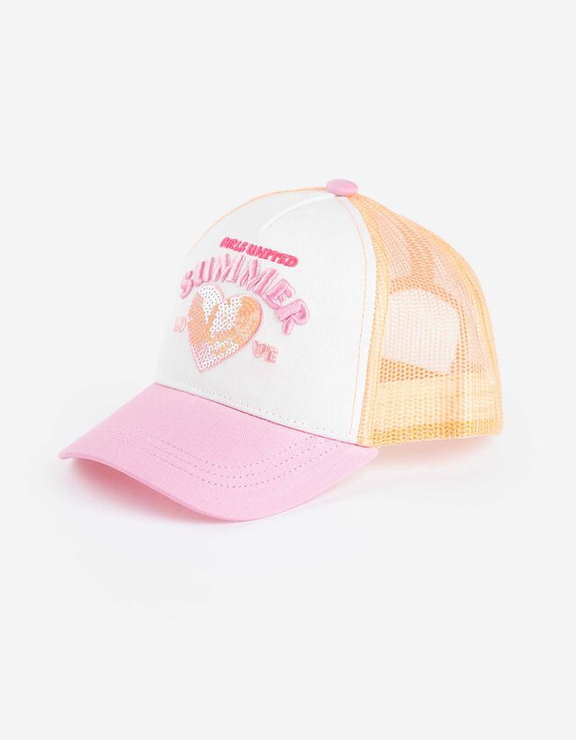 Basecap - Paillettenbesatz - orange
