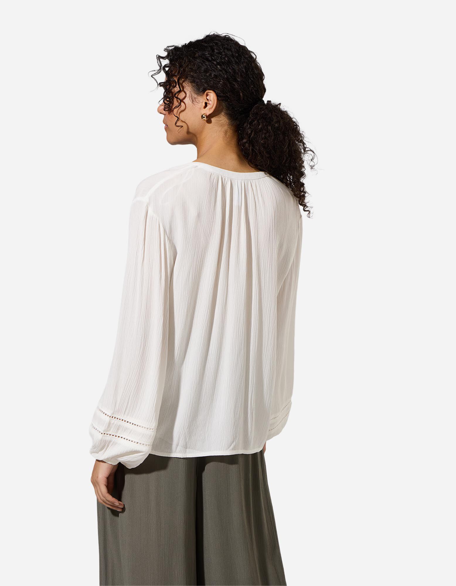 Blouse - Unicolore - Blanc cass&eacute;