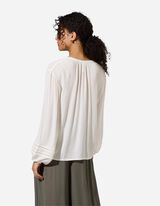 Blouse - Unicolore - Blanc cass&eacute;