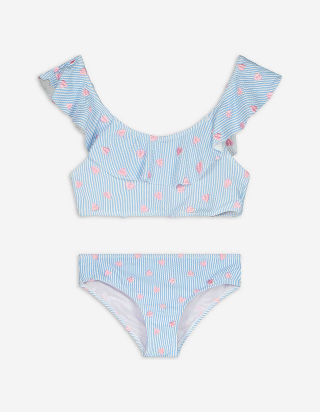 Set aus Bikinitop und Bikinislip - Stickereien - weiß
