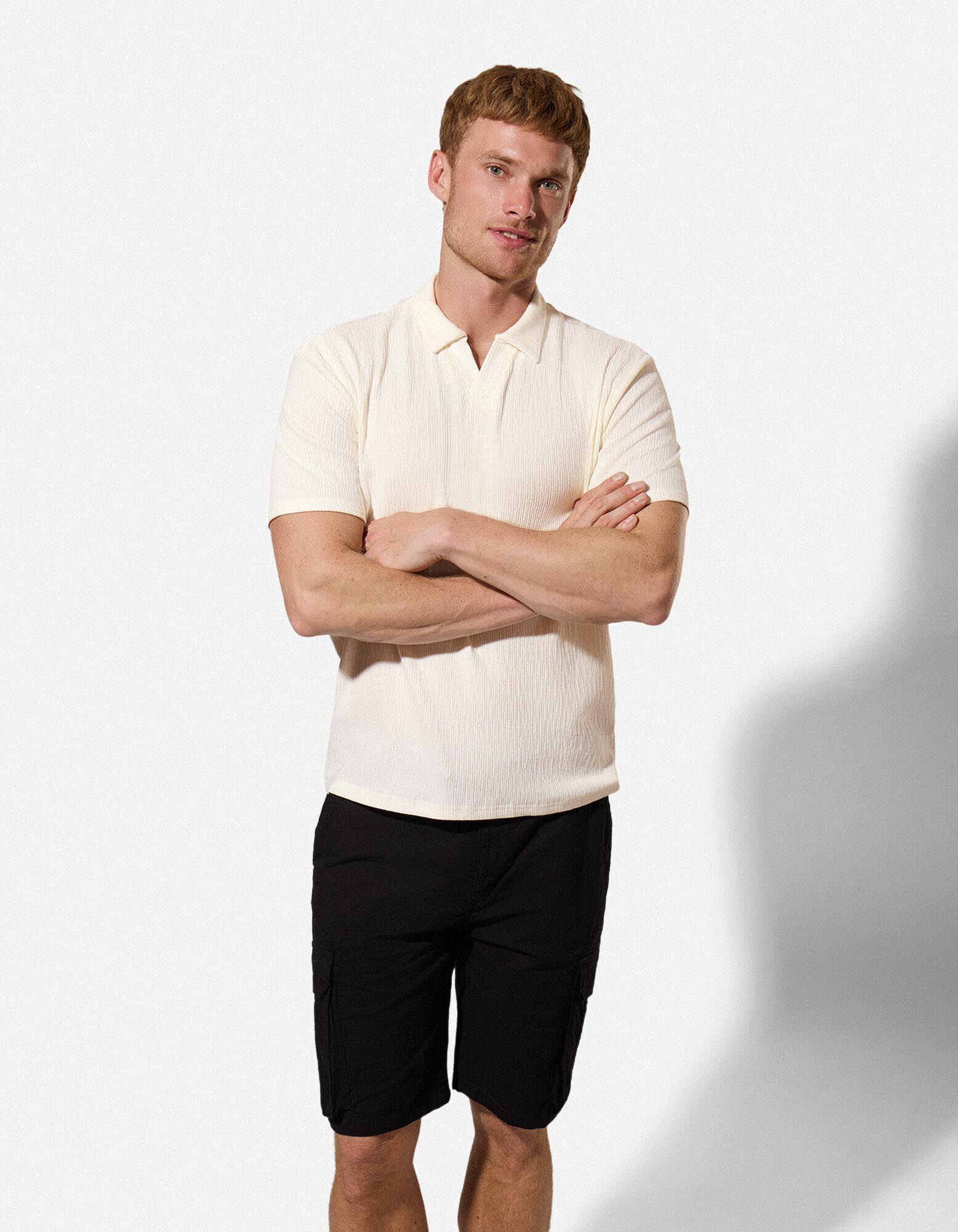 Poloshirt - Relax Fit - wei&szlig;