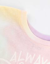 Majica odrezanog kroja - Print s porukom - bijela