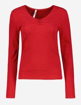 Damen Langarmshirt - V-Ausschnitt