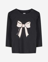 Langarmshirt - Glitzerprint - dunkelgrau
