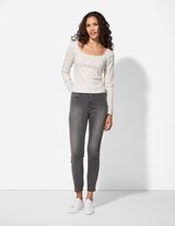 Maglia a manica lunga - Bordatura decorativa - bianco