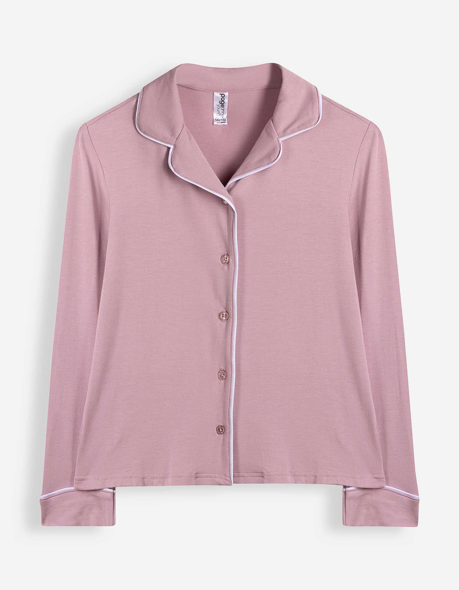 Pyjama Set aus Shirt und Hose - Viskose - Rosa