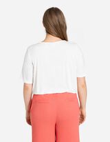 T-shirt - Watervalhals - wit