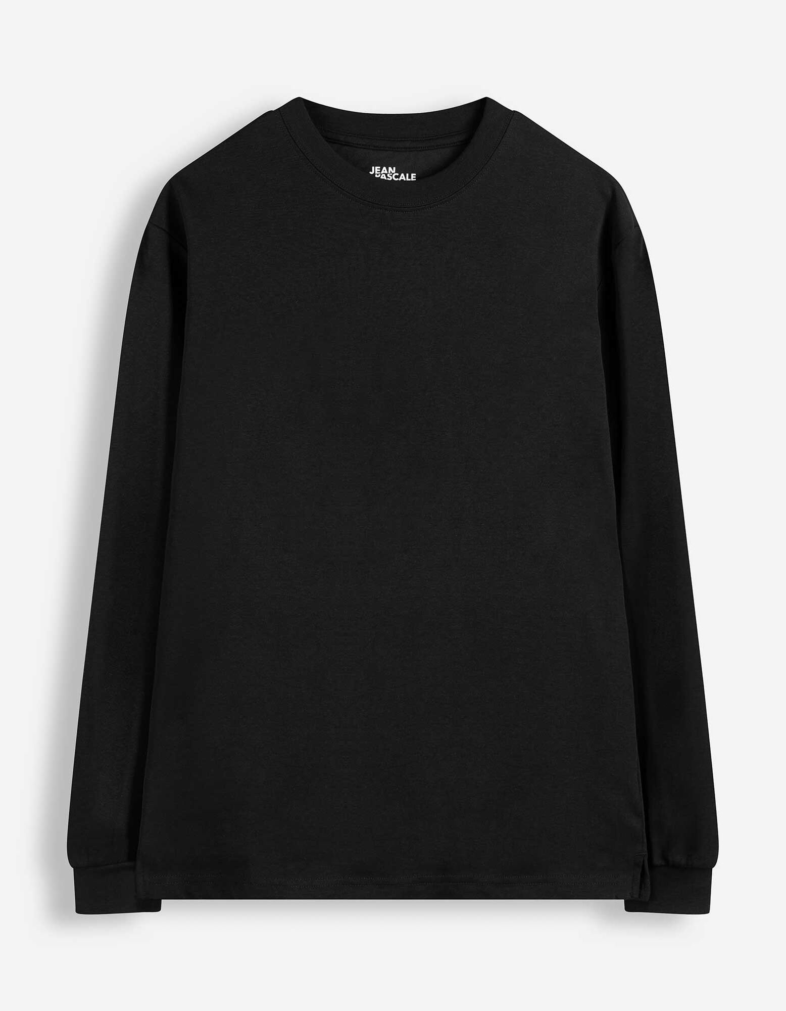 Langarmshirt - Oversized Fit - Schwarz