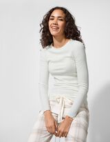 Horní pyžamový díl - Žebrový úplet - bílá