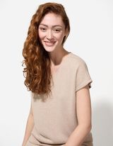 Strickshirt - Viskose-Mix - beige