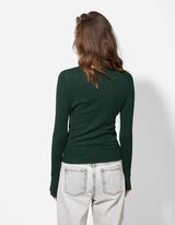 Pulóver - Díszgombokkal - zöld