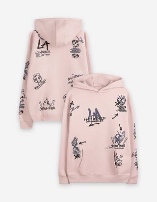 Sweatshirt - Print all-over - roze