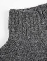 Gebreide jurk - Opstaande kraag - donkergrijs