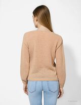 Strickpullover - V-Ausschnitt - beige