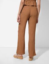 Palazzohose - Viskose-Mix - hellbraun