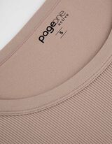 Maglia cropped - A costine - beige