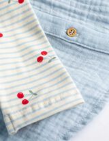 Pikkade varrukatega s&auml;rgist ja retuusidest koosnev komplekt - musliinkangas - helesinine