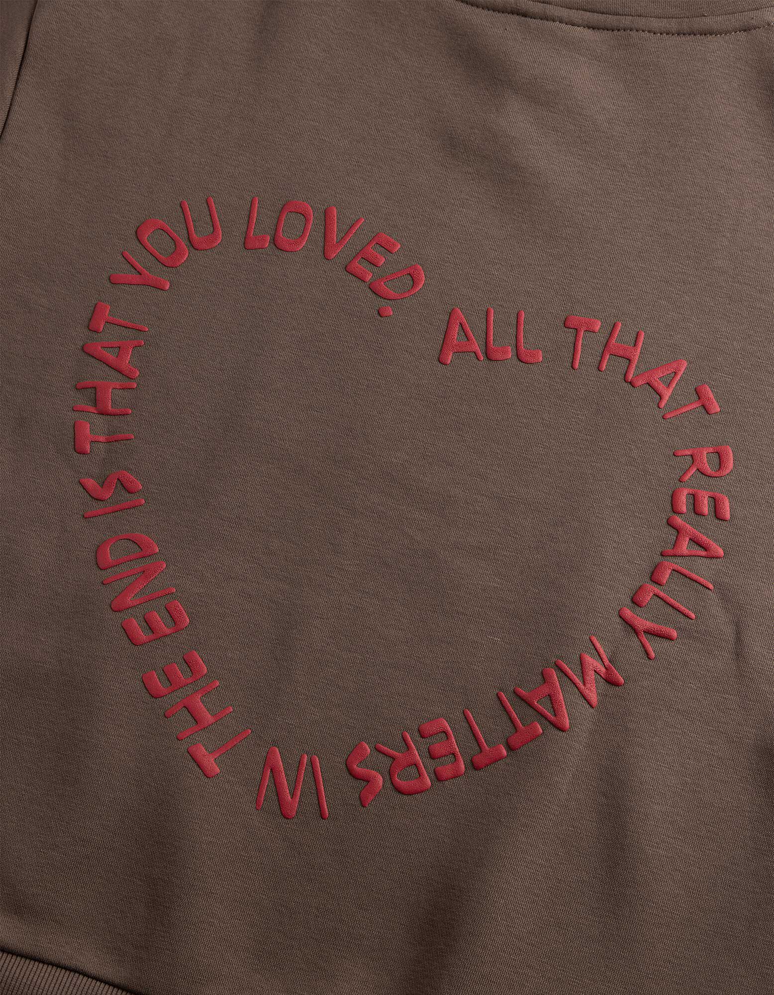 Hoodie - Print - Braun