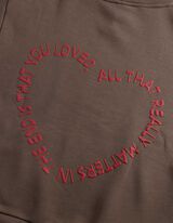 Hoodie - Print - Braun