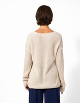Trui - V-hals - Beige