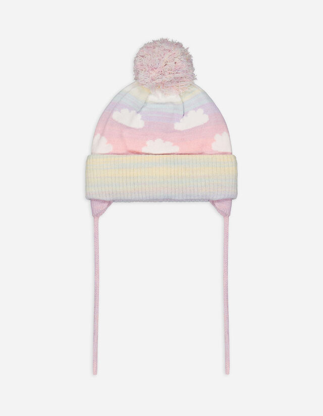 Bommelmütze - Fleece-Futter - rosa