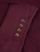 Pletený sveter - Ozdobné gombíky - tmavofialova