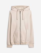 Sweatjacke - Kapuze mit Tunnelzug - wei&szlig;