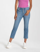 3/4 ilgio kelnės - Tampri dalis - melynas