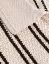 Poloshirt - Streifen - dunkelbraun