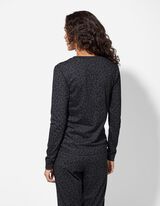 Pyjamaoberteil - Leopardenmuster - dunkelgrau