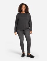 Hosszú ujjú felső - Kerek nyakkivágás - sötétszürke