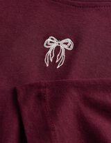 T-Shirt - Stickerei - Dunkelrot