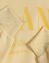 Sweatshirt - Tekst - lichtgeel